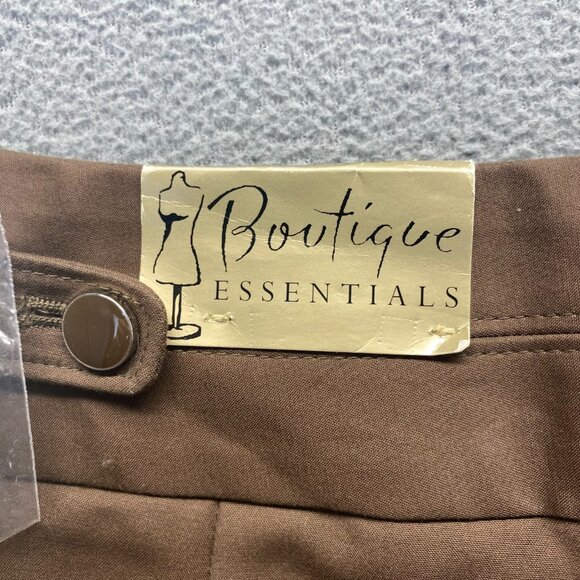 Boutique Essentials Brown Dress‎ Pants Size 8 Wide Leg,Cotton,Zipper - Picture 7 of 15
